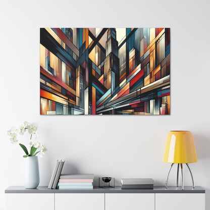 "Dynamic Urban Skyline Stylization" - Canvas - Authentic4Us