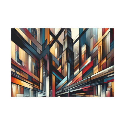 "Dynamic Urban Skyline Stylization" - Canvas - Authentic4Us