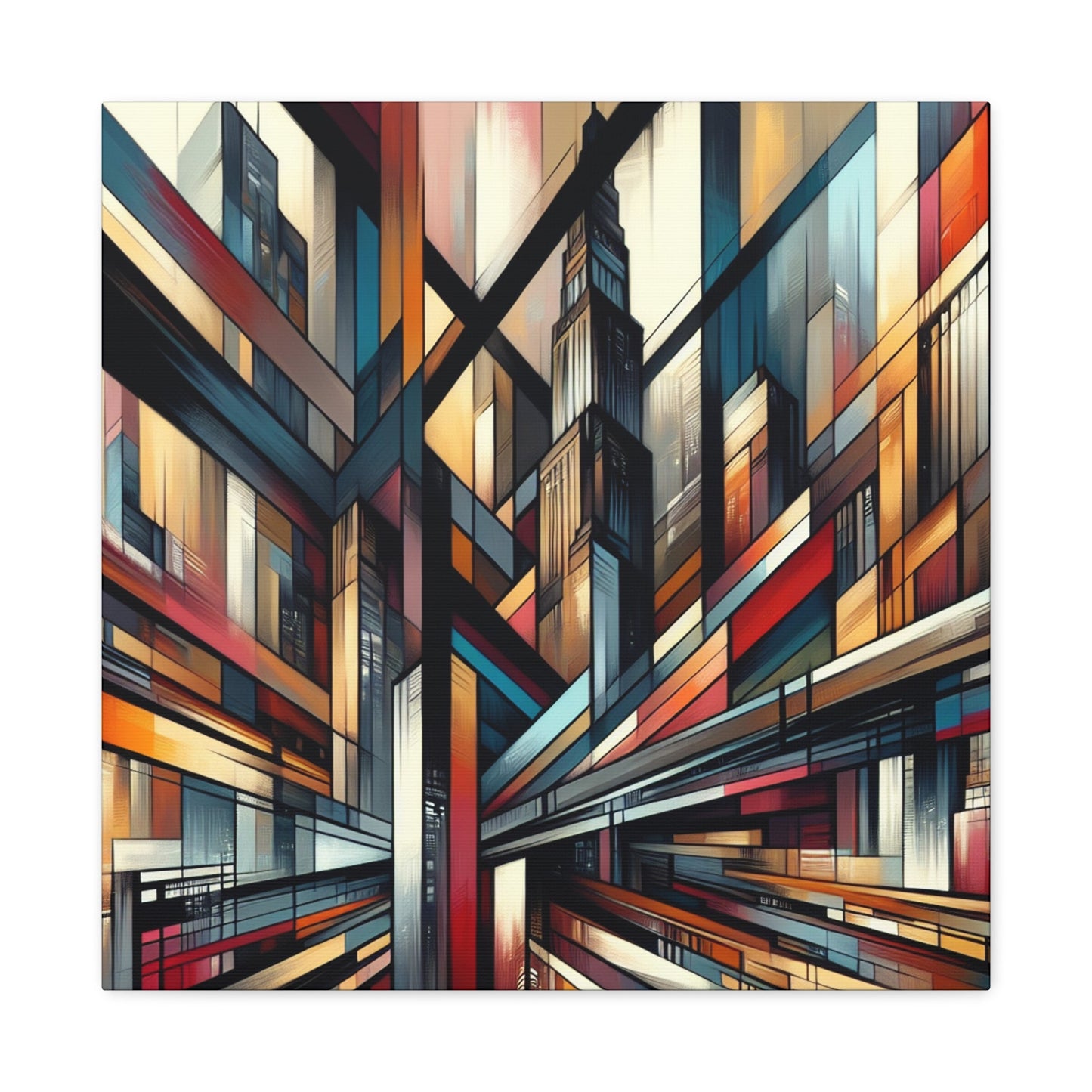 "Dynamic Urban Skyline Stylization" - Canvas - Authentic4Us