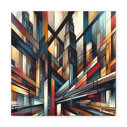 "Dynamic Urban Skyline Stylization" - Canvas - Authentic4Us