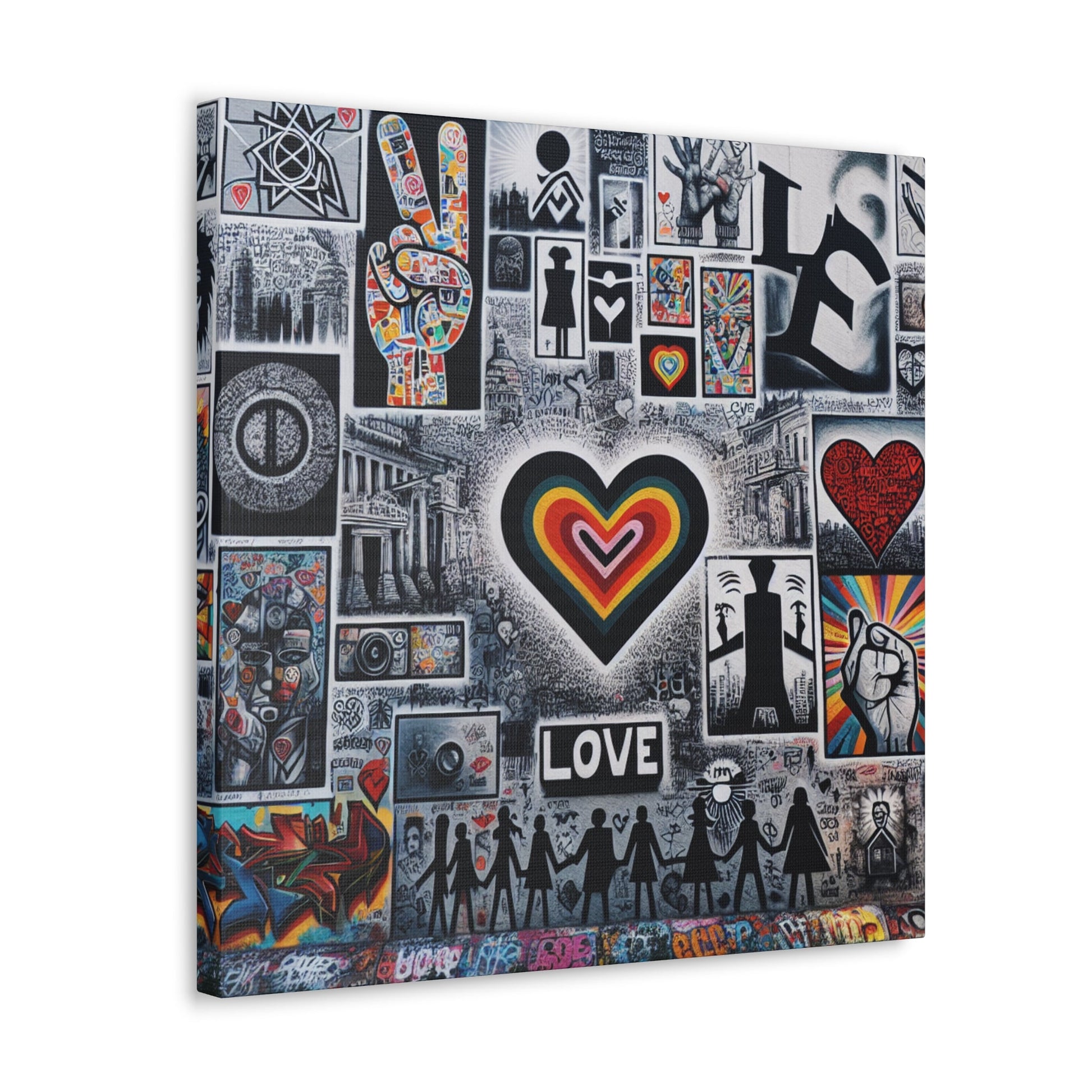 "Eclectic Love Mural: Vibrant Unity" - Canvas - Authentic4Us