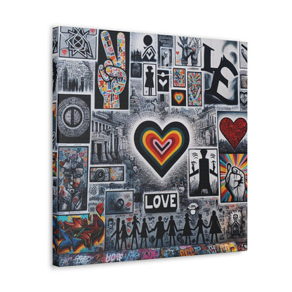 "Eclectic Love Mural: Vibrant Unity" - Canvas - Authentic4Us