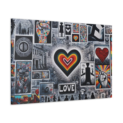 "Eclectic Love Mural: Vibrant Unity" - Canvas - Authentic4Us