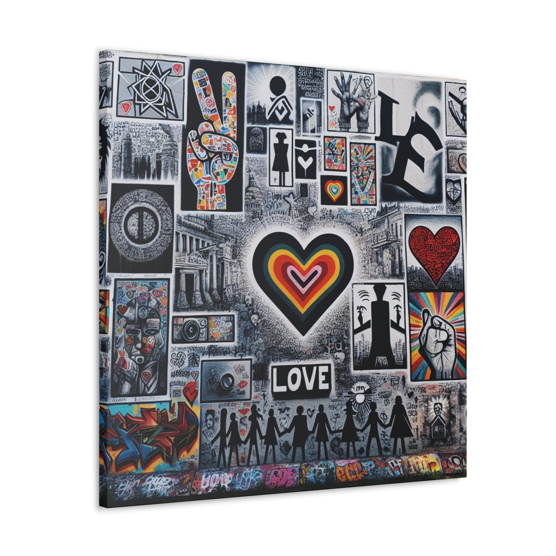 "Eclectic Love Mural: Vibrant Unity" - Canvas - Authentic4Us