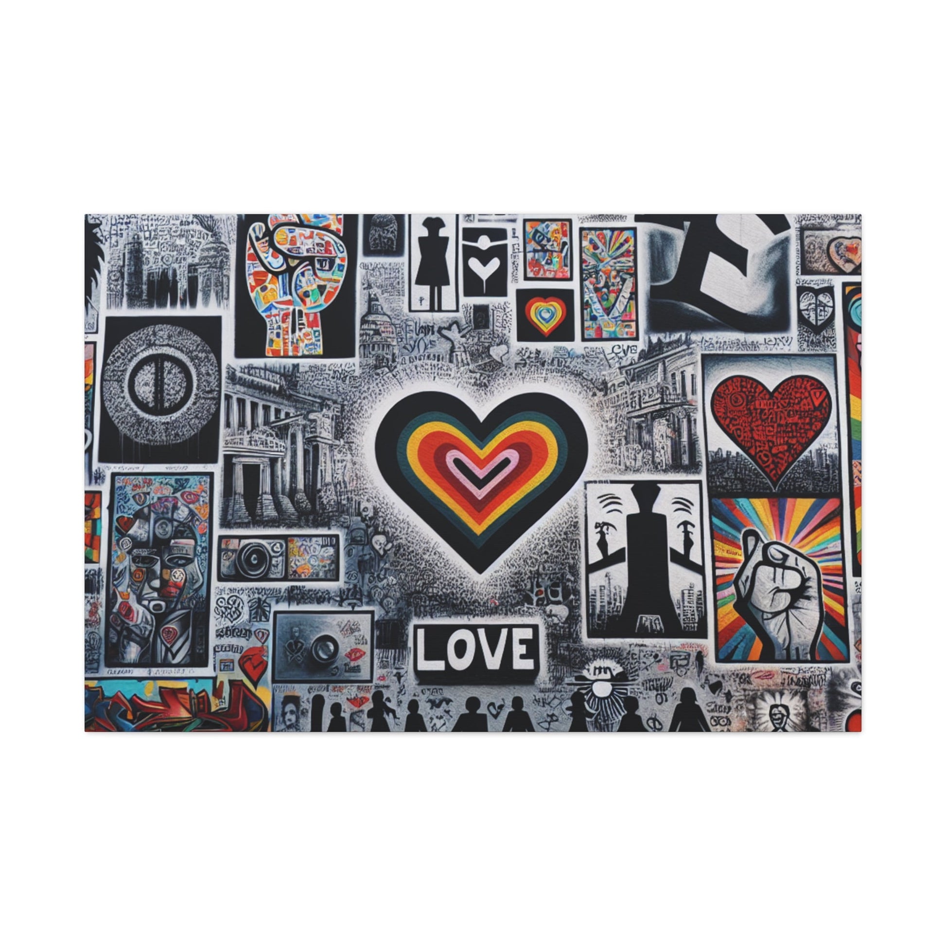 "Eclectic Love Mural: Vibrant Unity" - Canvas - Authentic4Us