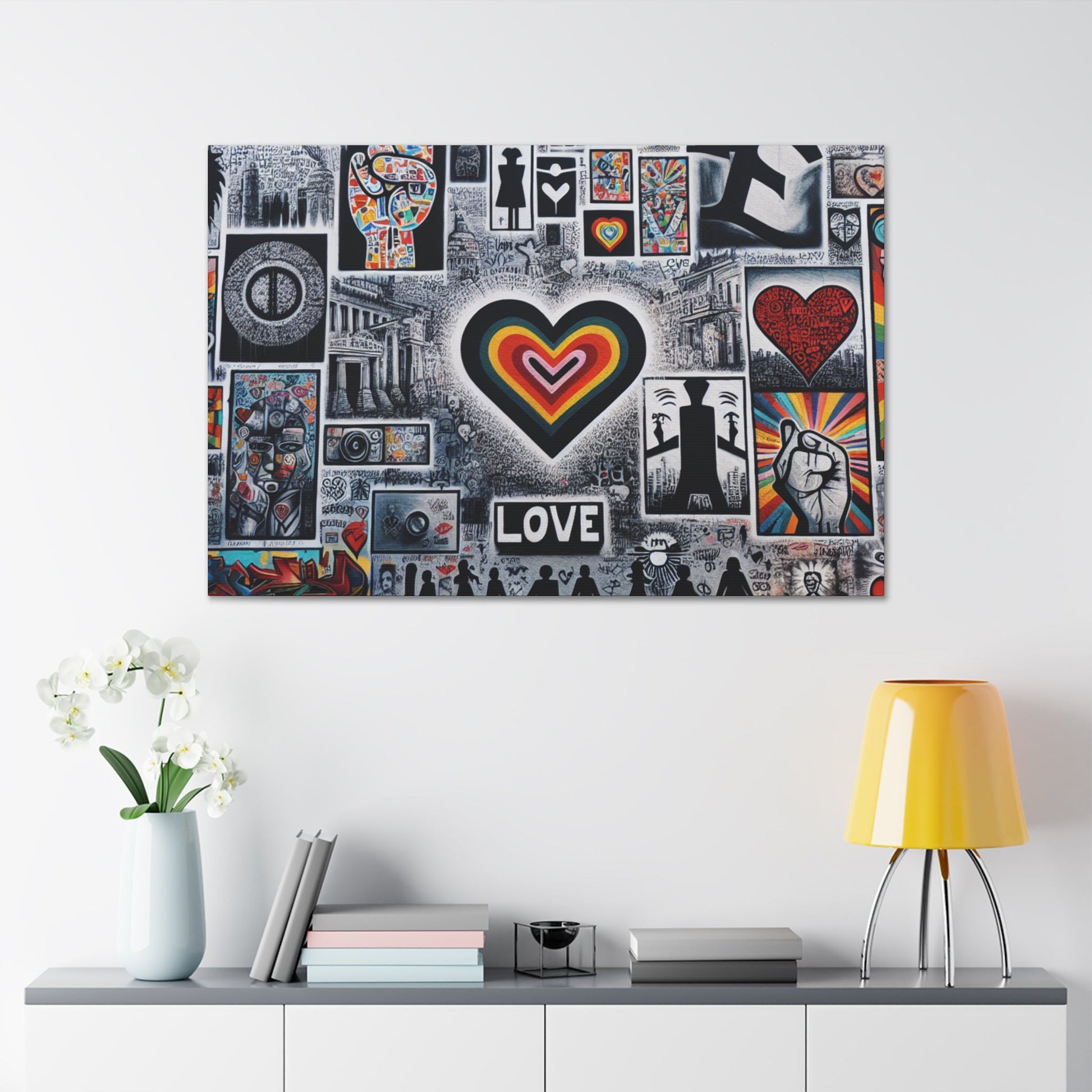 "Eclectic Love Mural: Vibrant Unity" - Canvas - Authentic4Us