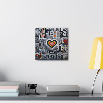 "Eclectic Love Mural: Vibrant Unity" - Canvas - Authentic4Us