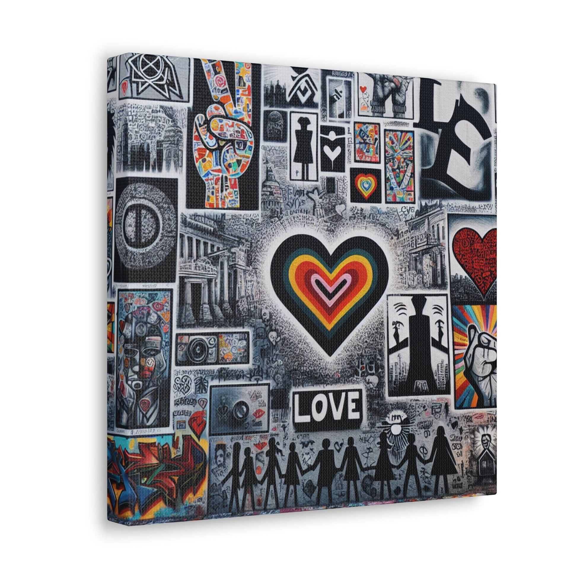 "Eclectic Love Mural: Vibrant Unity" - Canvas - Authentic4Us