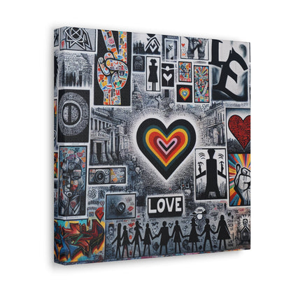 "Eclectic Love Mural: Vibrant Unity" - Canvas - Authentic4Us