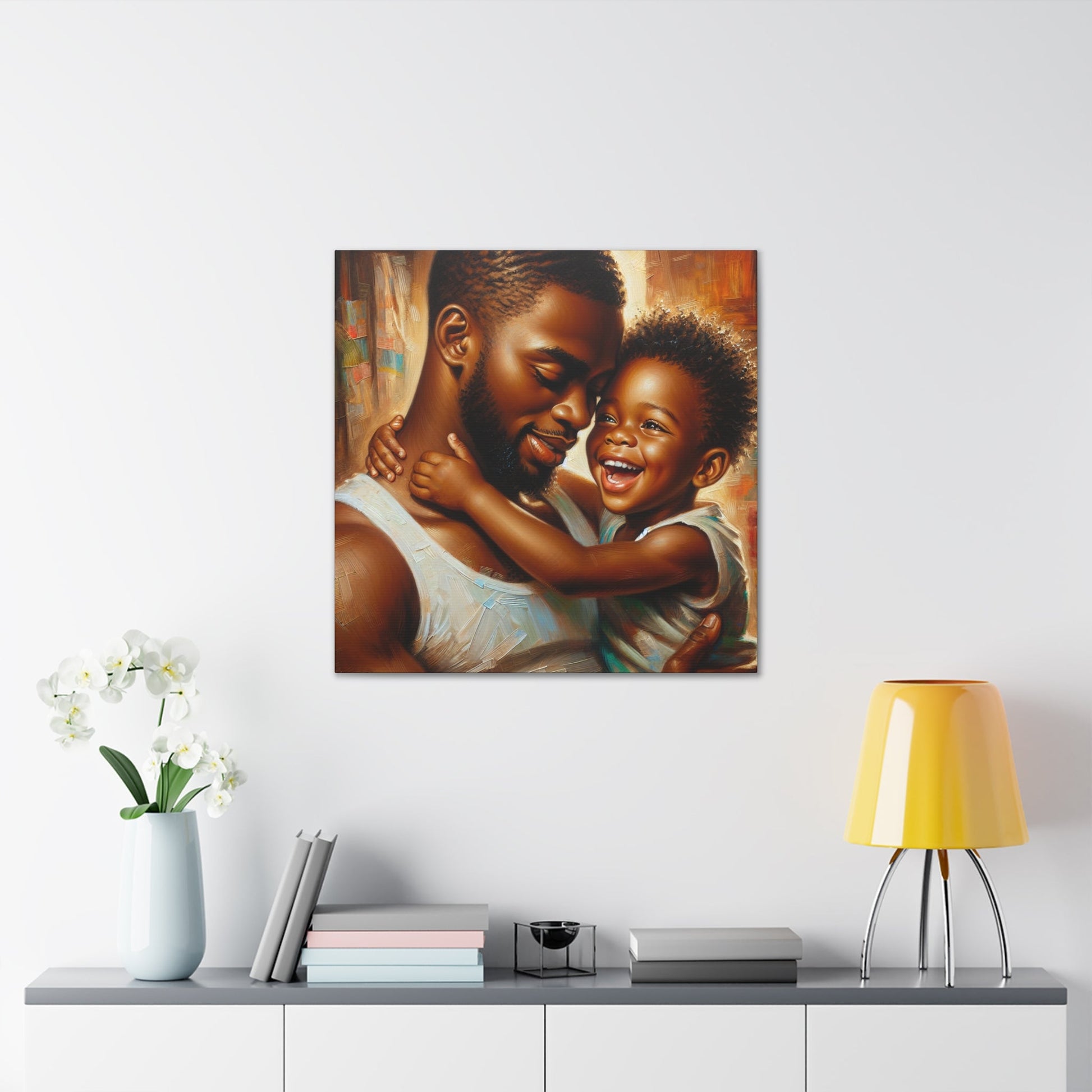 "Embracing Love: Father and Child" - Canvas - Authentic4Us