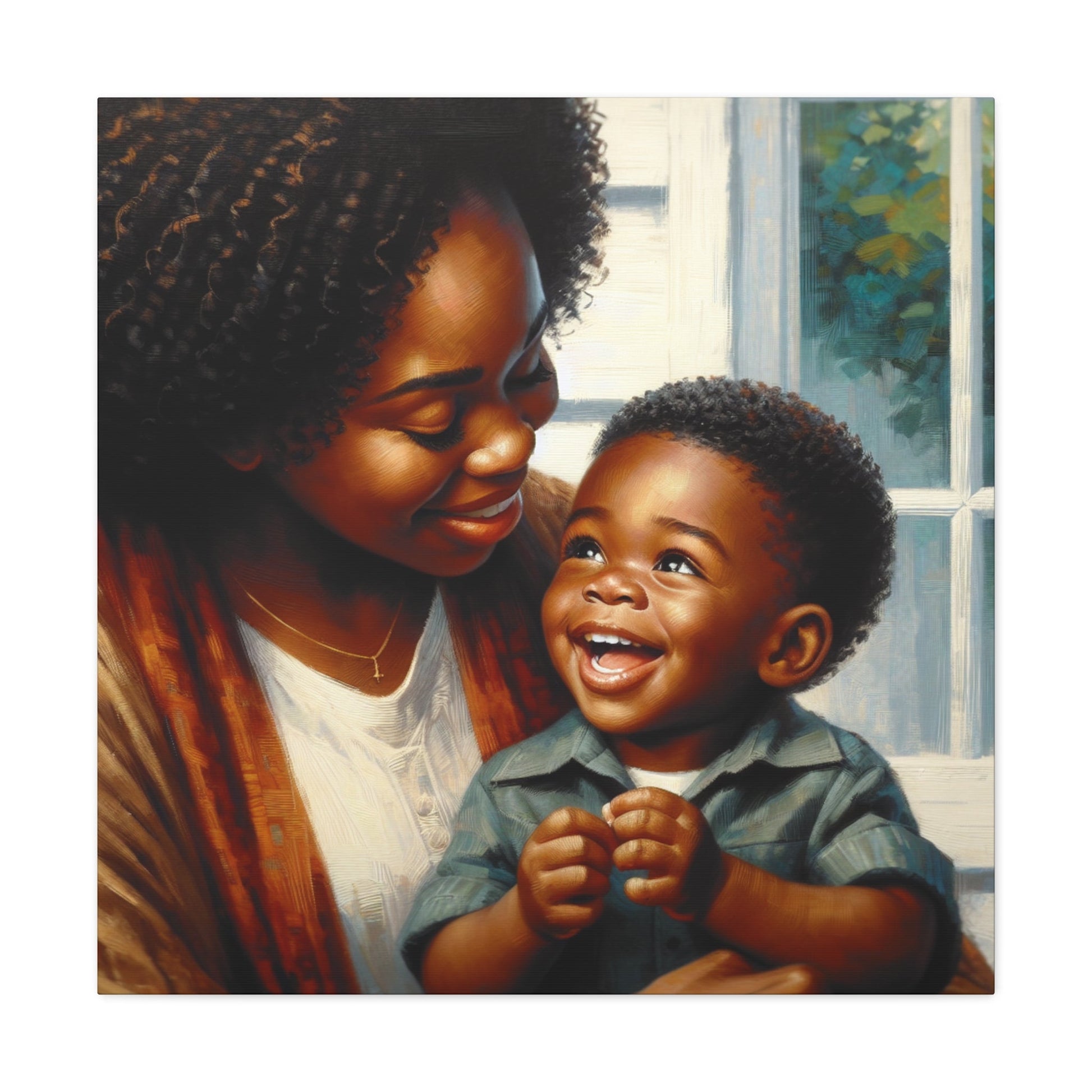 "Embracing Love: Mother and Son" - Canvas - Authentic4Us