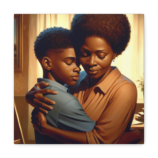 "Embracing Love: Mother and Son" - Canvas - Authentic4Us