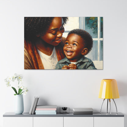 "Embracing Love: Mother and Son" - Canvas - Authentic4Us