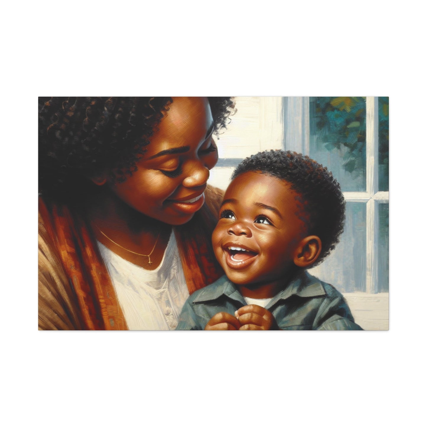 "Embracing Love: Mother and Son" - Canvas - Authentic4Us