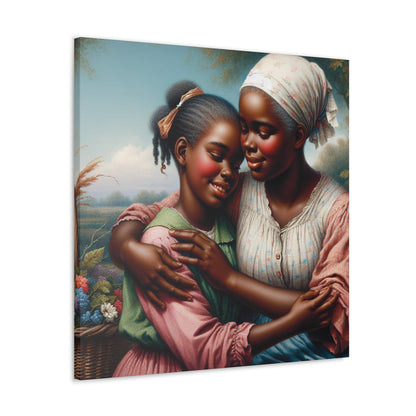 "Enchanting Embrace: Mother and Daughter" - Canvas - Authentic4Us