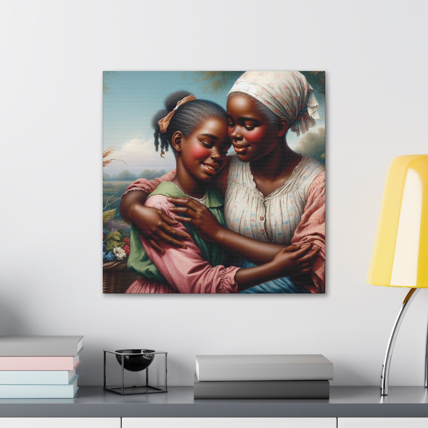 "Enchanting Embrace: Mother and Daughter" - Canvas - Authentic4Us