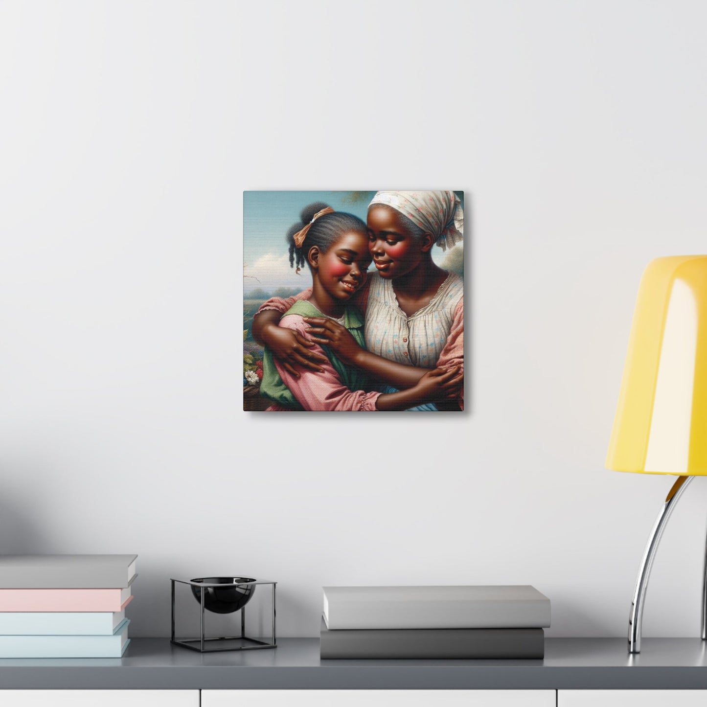 "Enchanting Embrace: Mother and Daughter" - Canvas - Authentic4Us