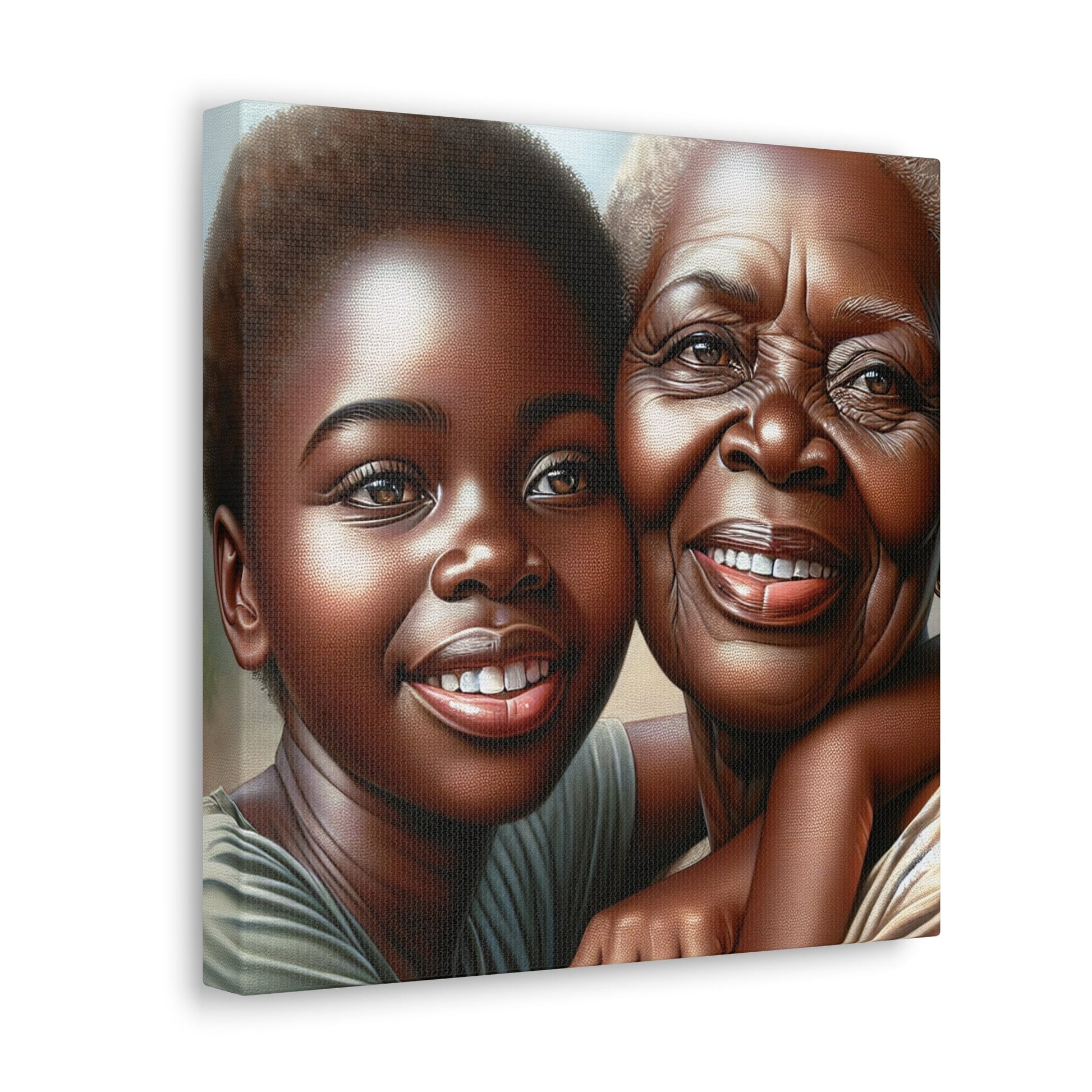 "Endearing Generations: A Hyperrealistic Portrait" - Canvas - Authentic4Us