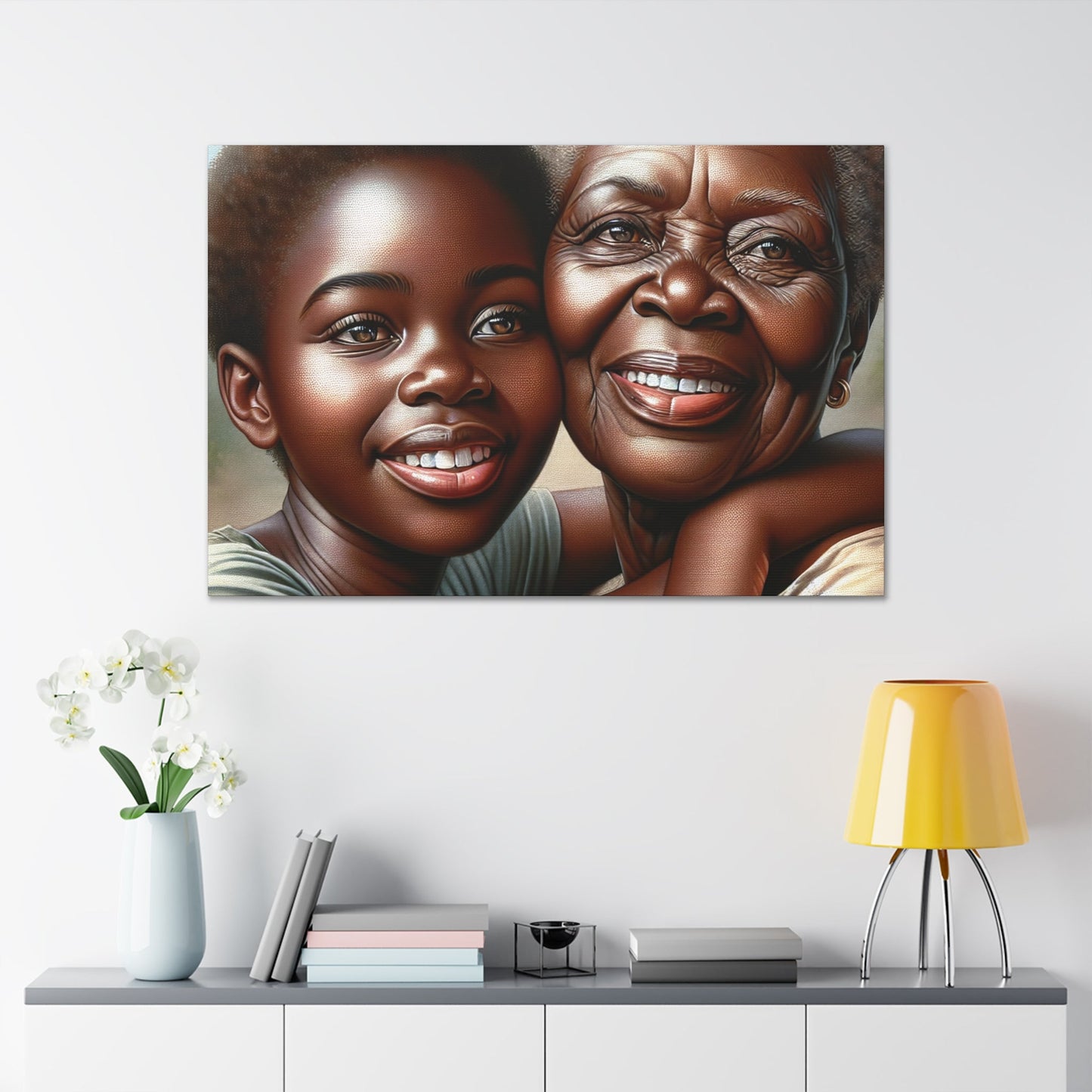 "Endearing Generations: A Hyperrealistic Portrait" - Canvas - Authentic4Us