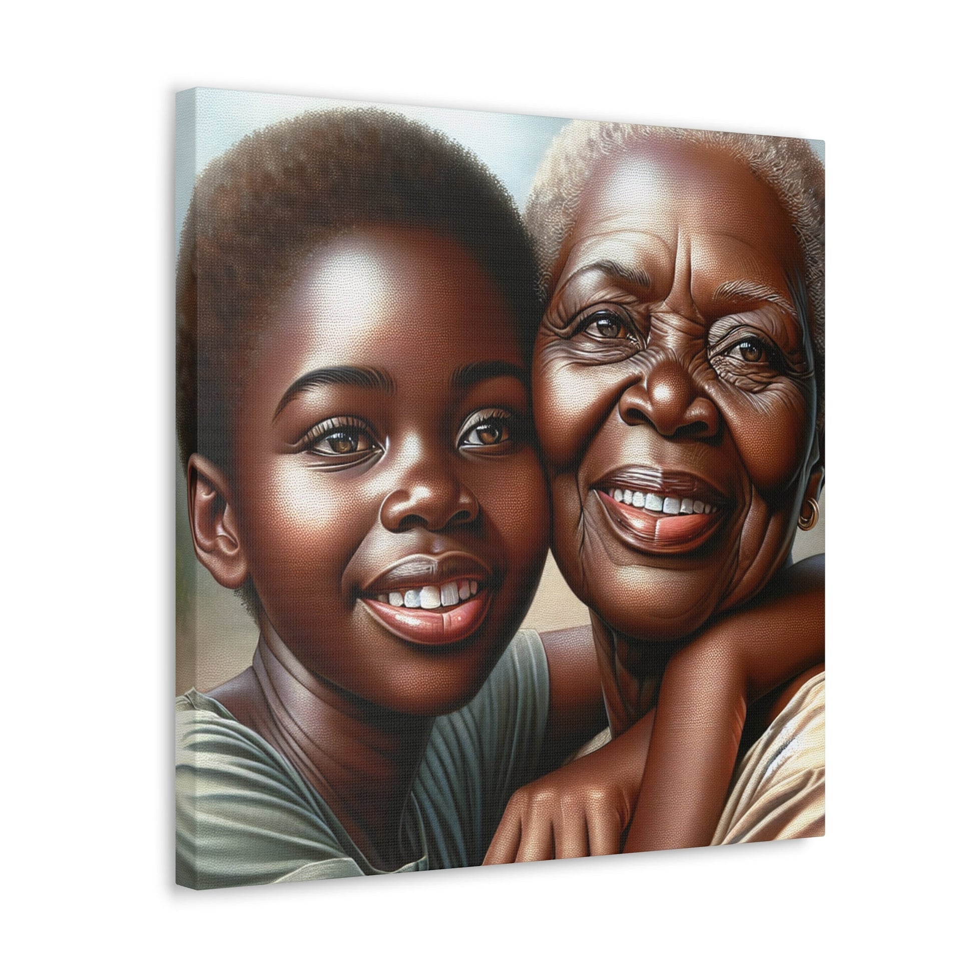 "Endearing Generations: A Hyperrealistic Portrait" - Canvas - Authentic4Us