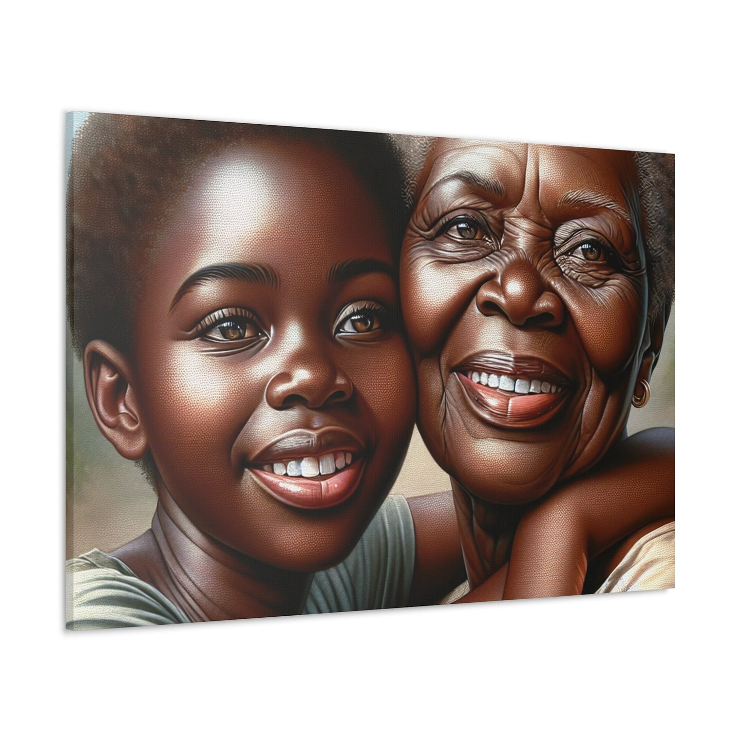 "Endearing Generations: A Hyperrealistic Portrait" - Canvas - Authentic4Us