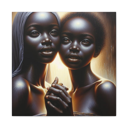 "Ethereal Harmony: African Sisterhood Portrait" - Canvas - Authentic4Us