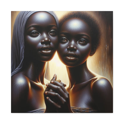 "Ethereal Harmony: African Sisterhood Portrait" - Canvas - Authentic4Us