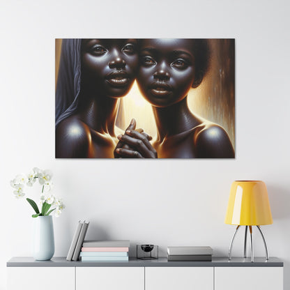 "Ethereal Harmony: African Sisterhood Portrait" - Canvas - Authentic4Us