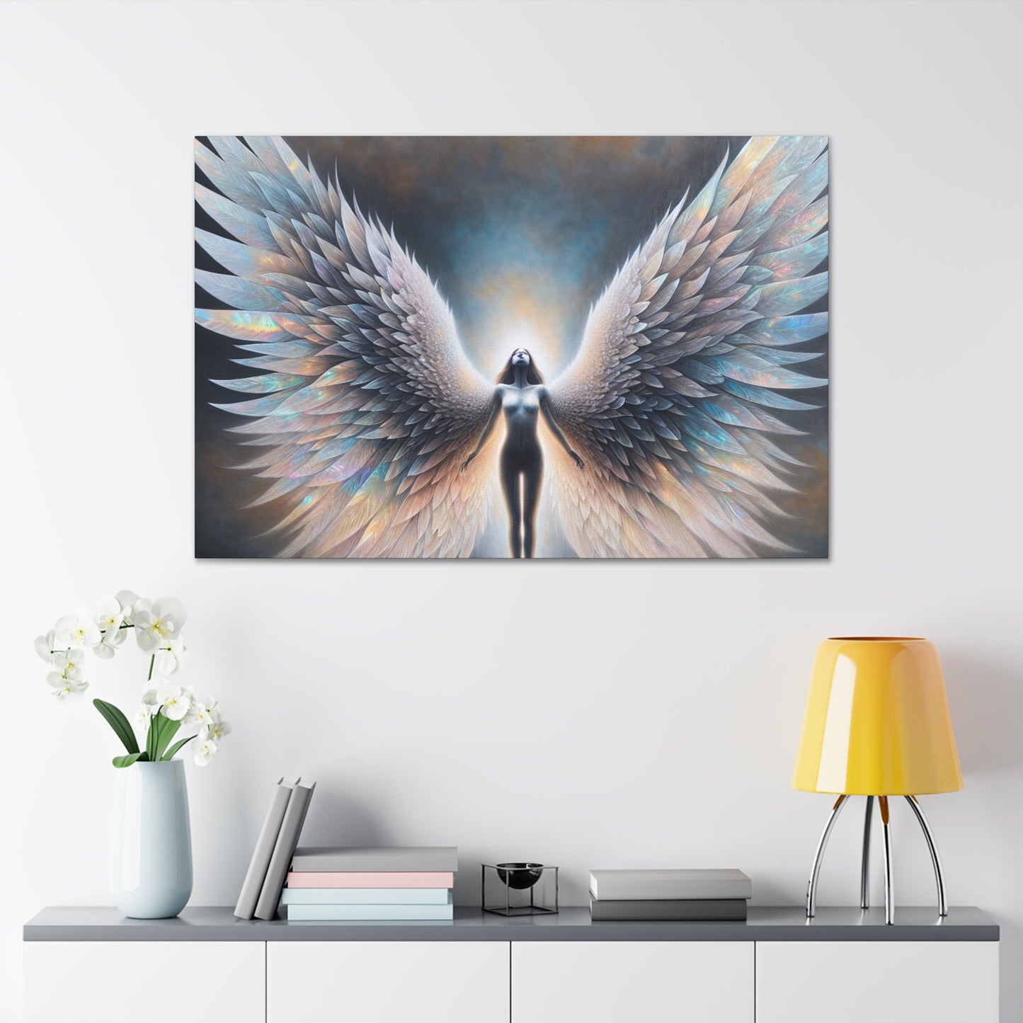 "Ethereal Wings: Urban Divine Reflection" - Canvas - Authentic4Us