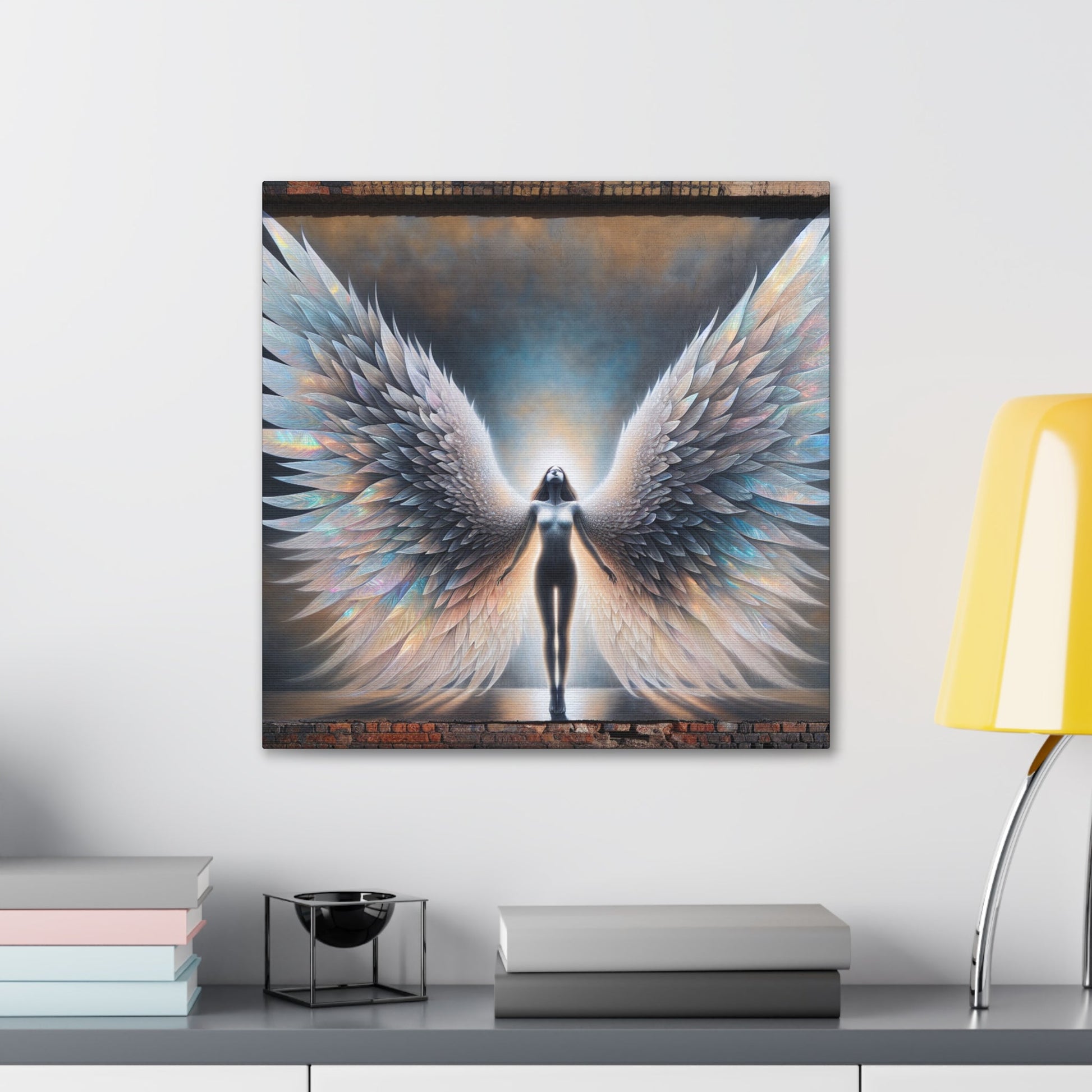 "Ethereal Wings: Urban Divine Reflection" - Canvas - Authentic4Us