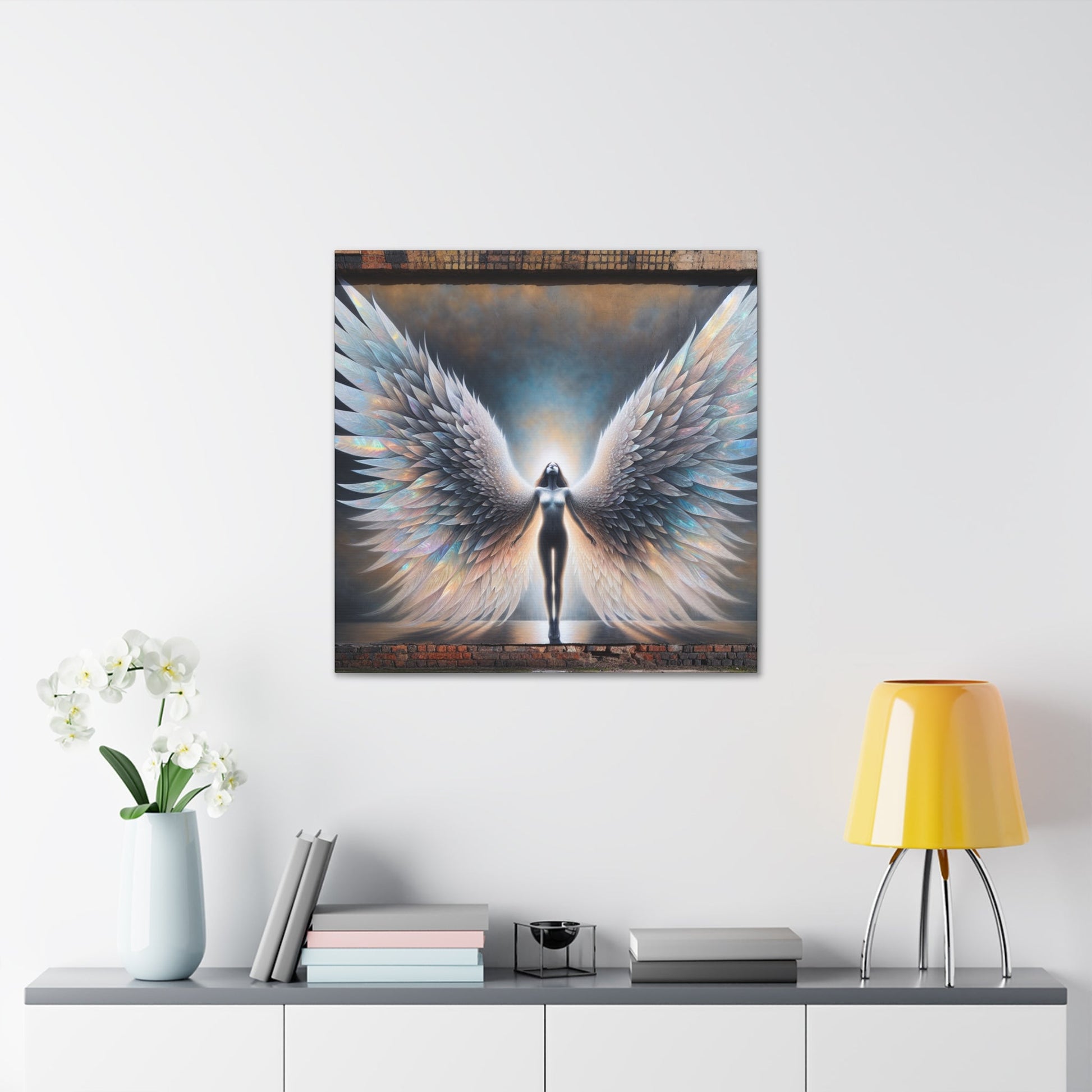 "Ethereal Wings: Urban Divine Reflection" - Canvas - Authentic4Us