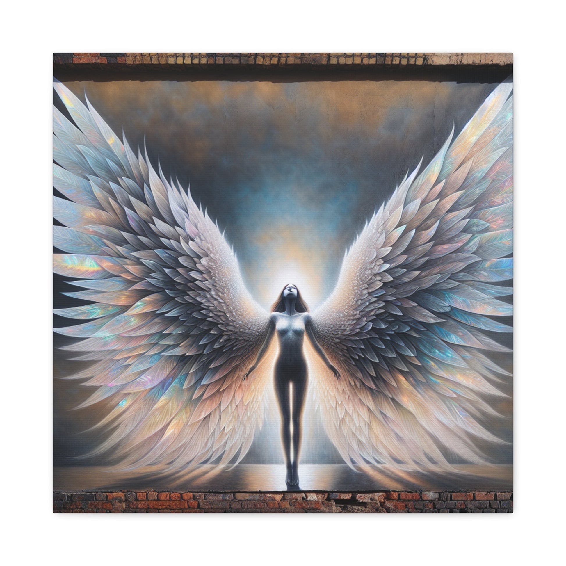 "Ethereal Wings: Urban Divine Reflection" - Canvas - Authentic4Us