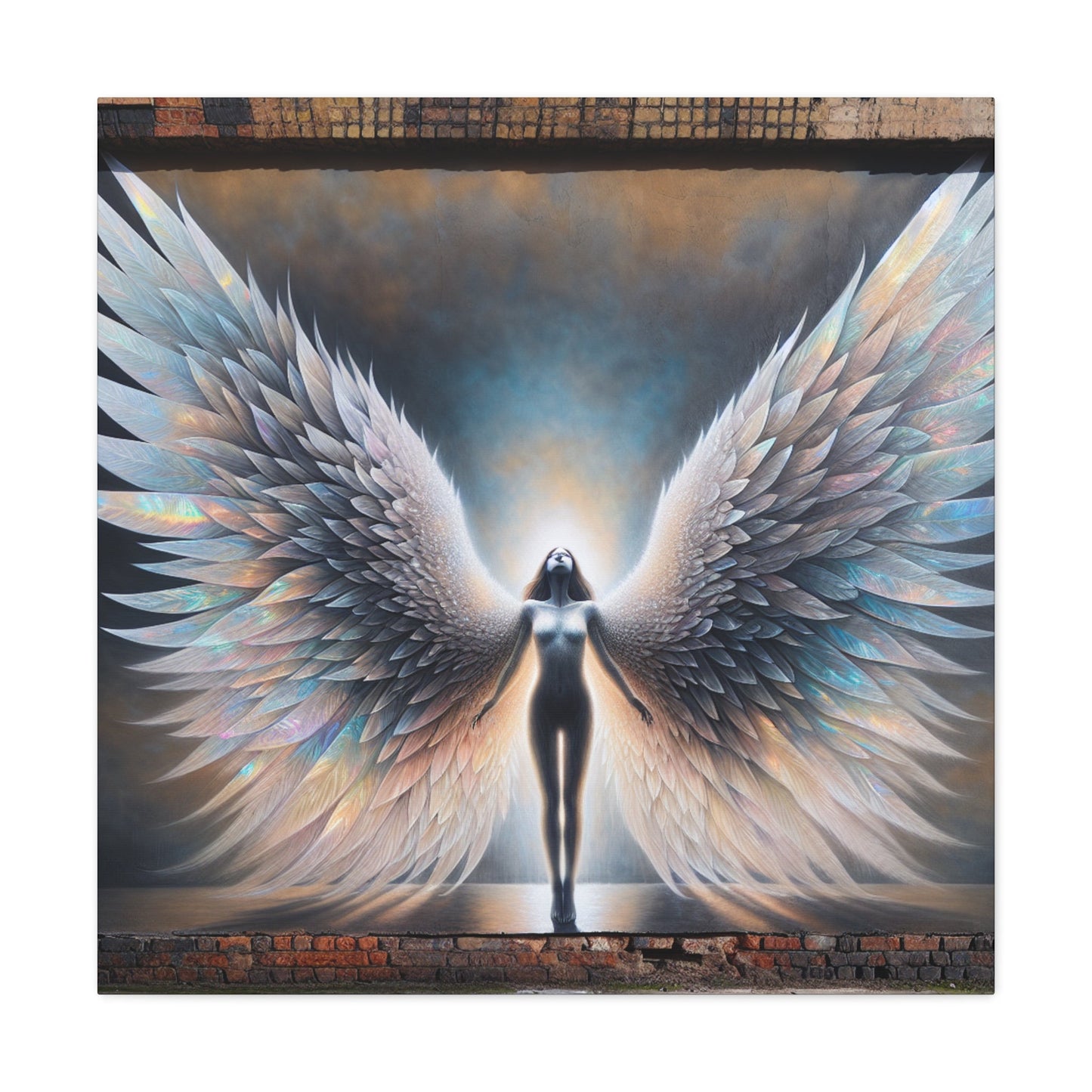 "Ethereal Wings: Urban Divine Reflection" - Canvas - Authentic4Us