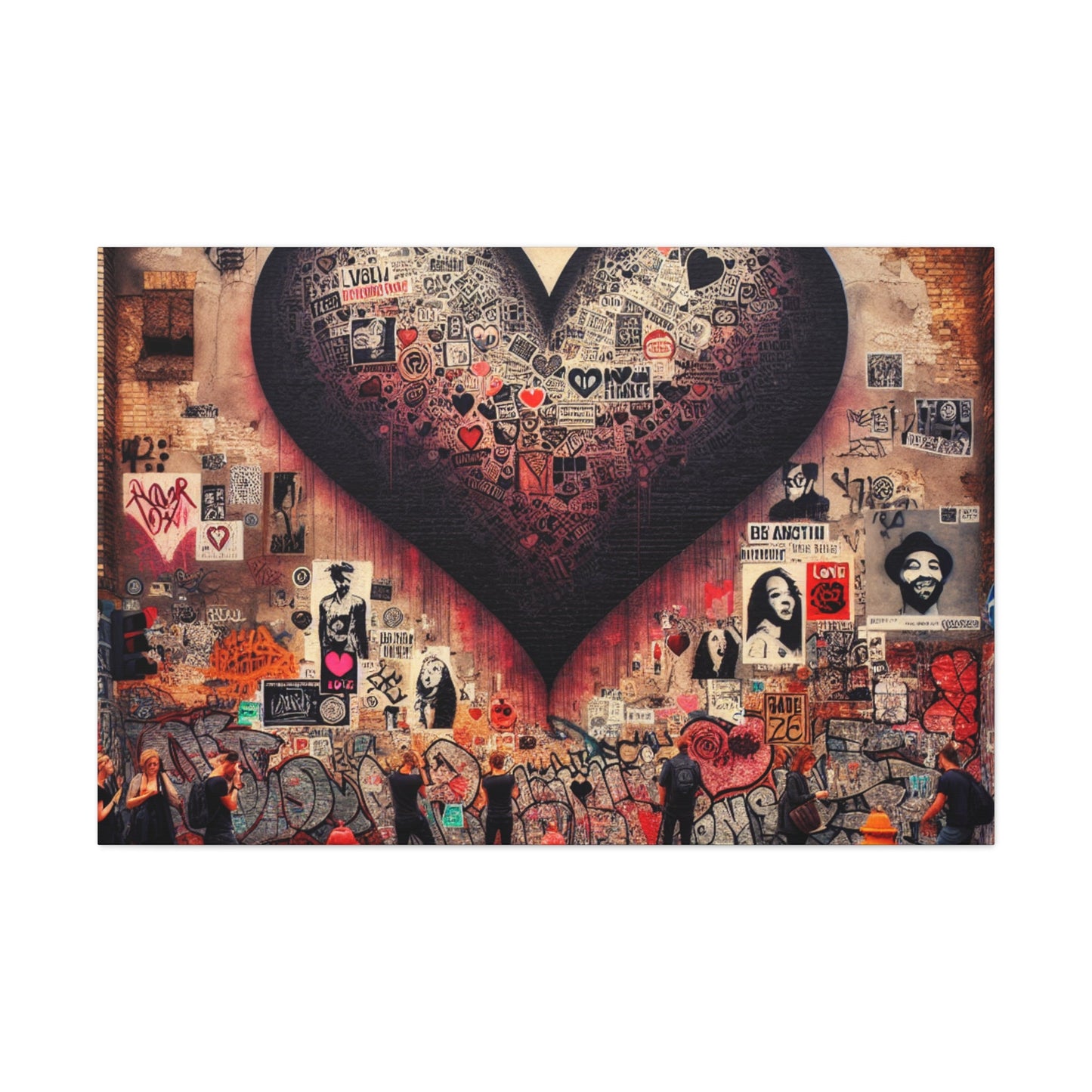 "Expressive Urban Love Collage" - Canvas - Authentic4Us