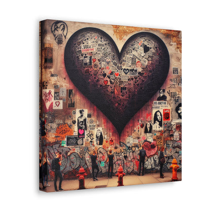 "Expressive Urban Love Collage" - Canvas - Authentic4Us