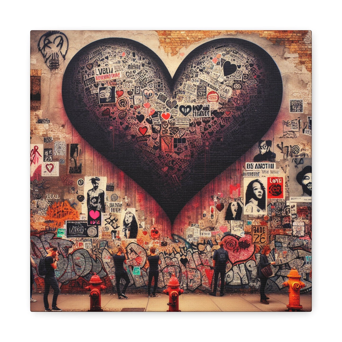 "Expressive Urban Love Collage" - Canvas - Authentic4Us