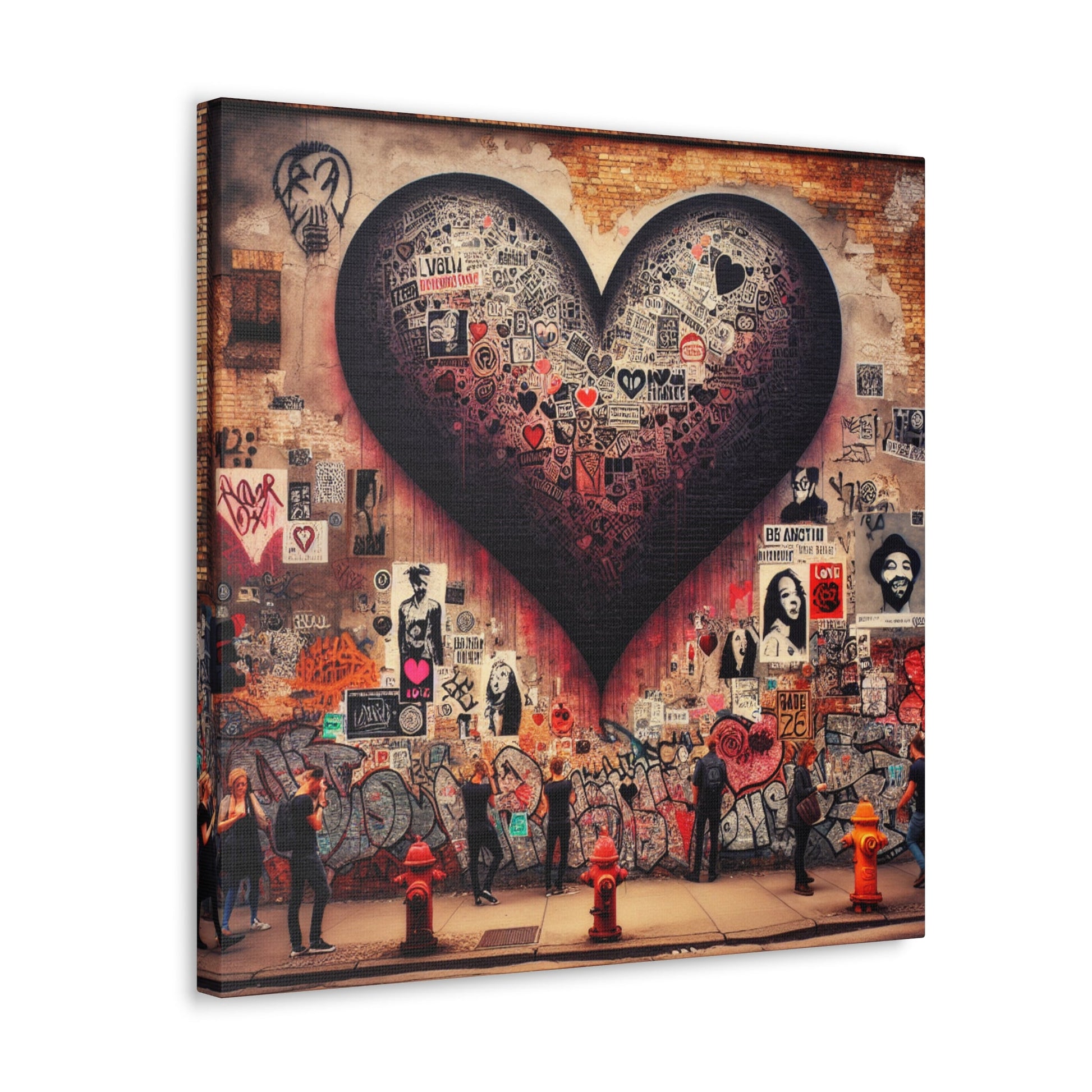 "Expressive Urban Love Collage" - Canvas - Authentic4Us