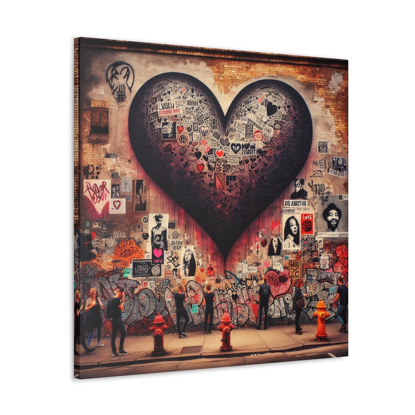 "Expressive Urban Love Collage" - Canvas - Authentic4Us