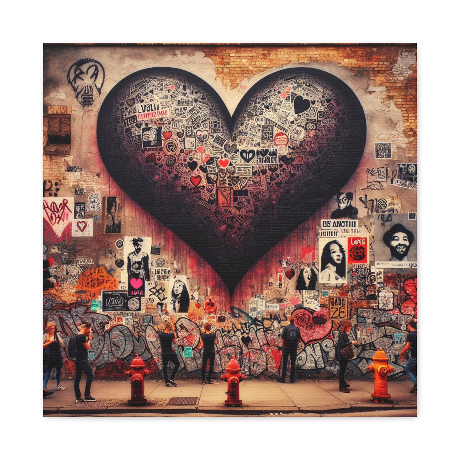 "Expressive Urban Love Collage" - Canvas - Authentic4Us