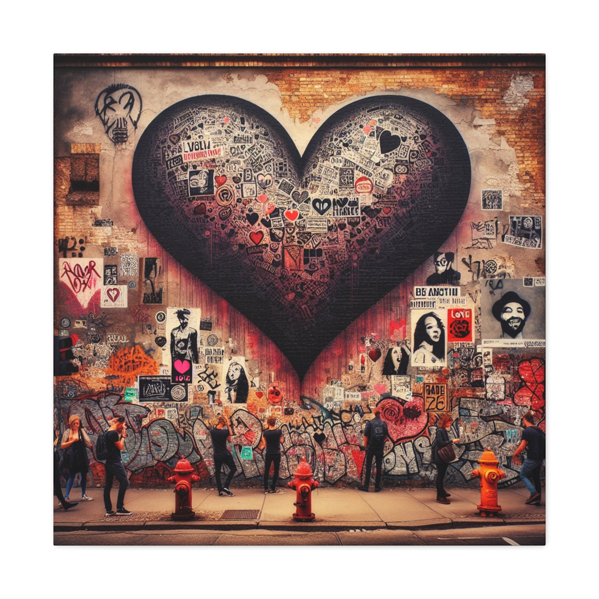 "Expressive Urban Love Collage" - Canvas - Authentic4Us