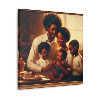 "Familial Bliss: A Table Gathering" - Canvas - Authentic4Us