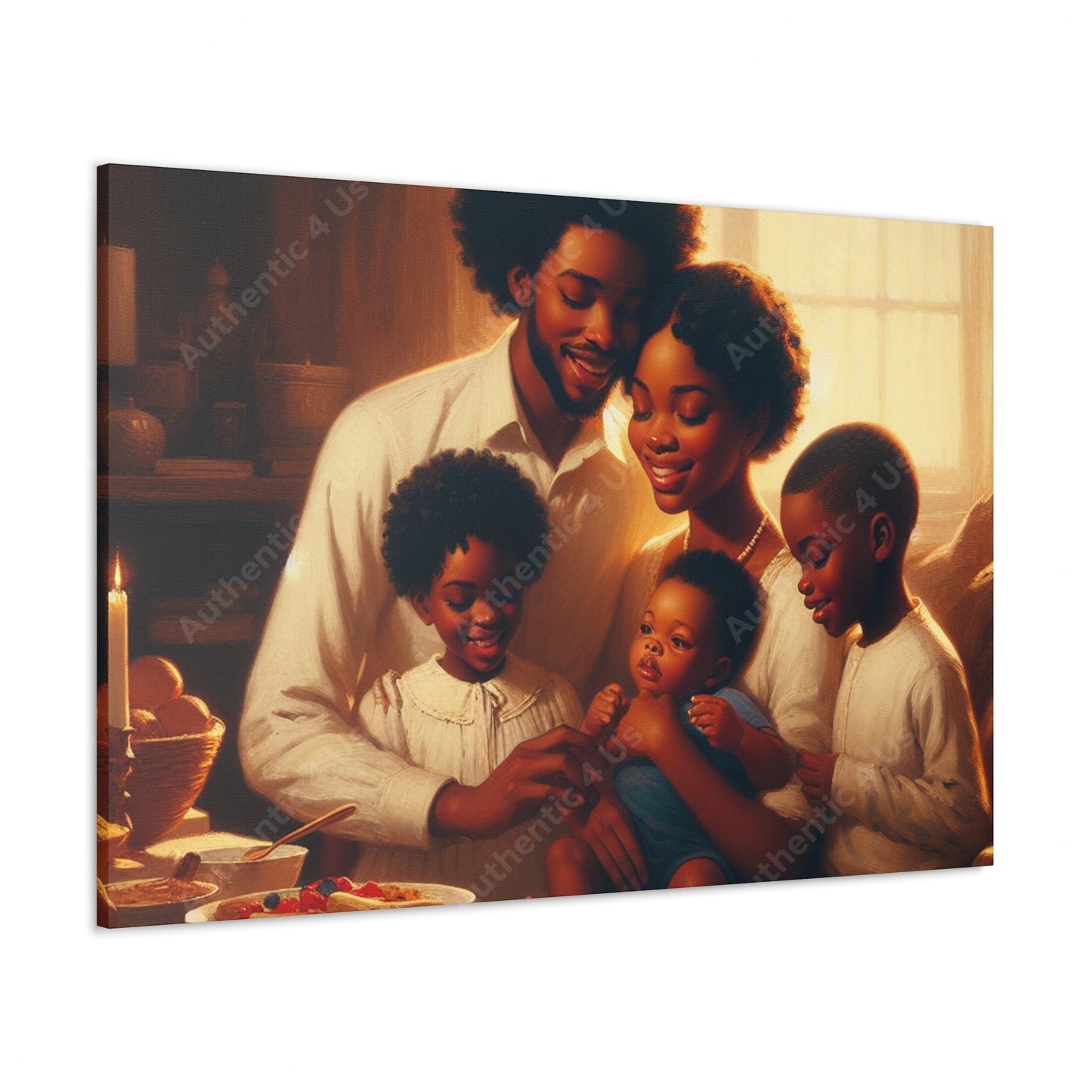 "Familial Bliss: A Table Gathering" - Canvas - Authentic4Us