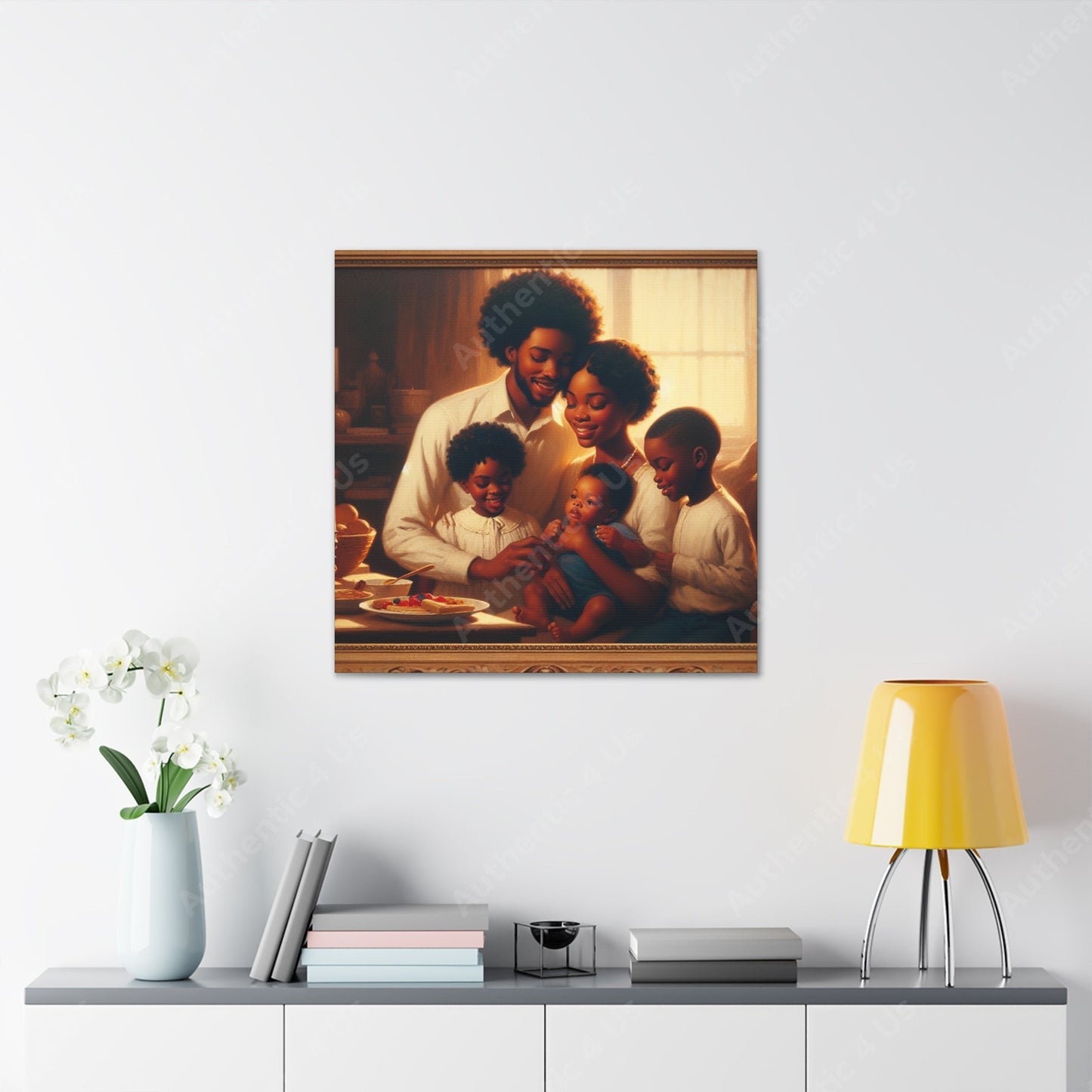 "Familial Bliss: A Table Gathering" - Canvas - Authentic4Us