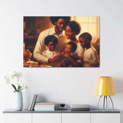 "Familial Bliss: A Table Gathering" - Canvas - Authentic4Us