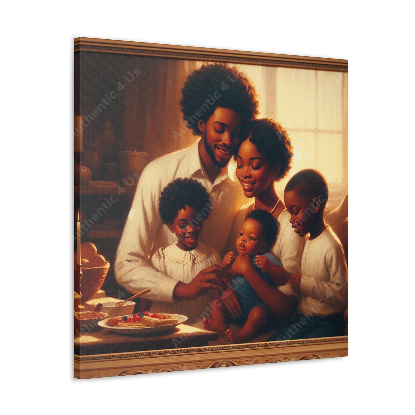 "Familial Bliss: A Table Gathering" - Canvas - Authentic4Us