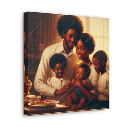 "Familial Bliss: A Table Gathering" - Canvas - Authentic4Us