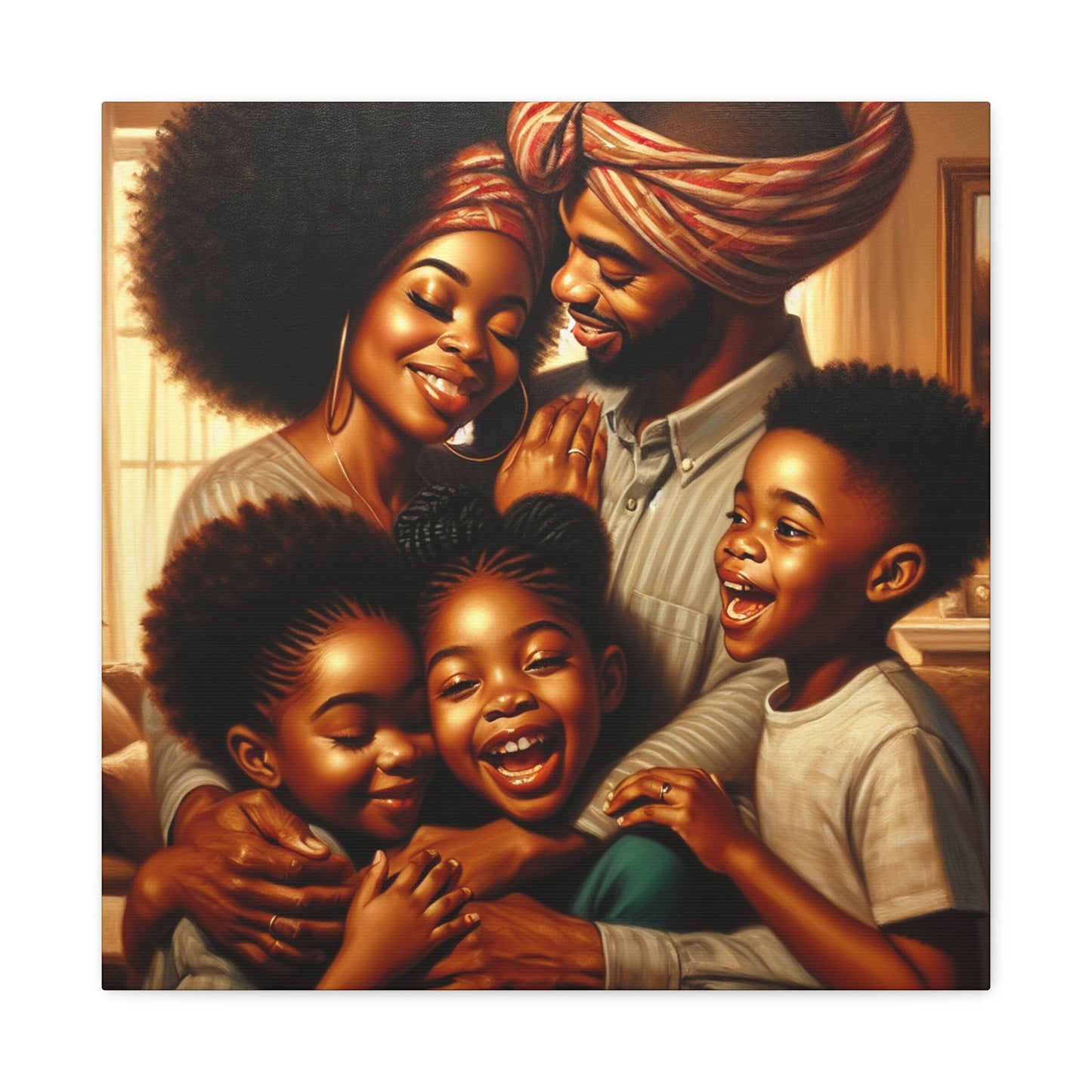 "Familial Bliss: African Love and Joy" - Canvas - Authentic4Us