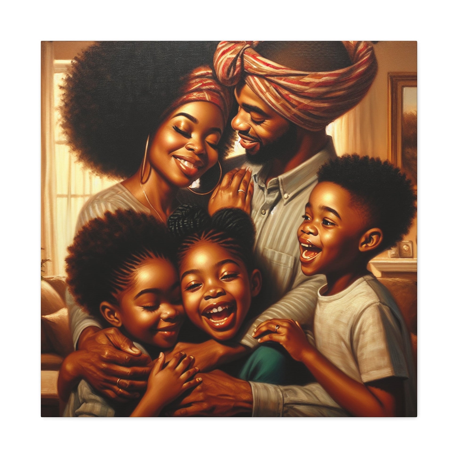 "Familial Bliss: African Love and Joy" - Canvas - Authentic4Us