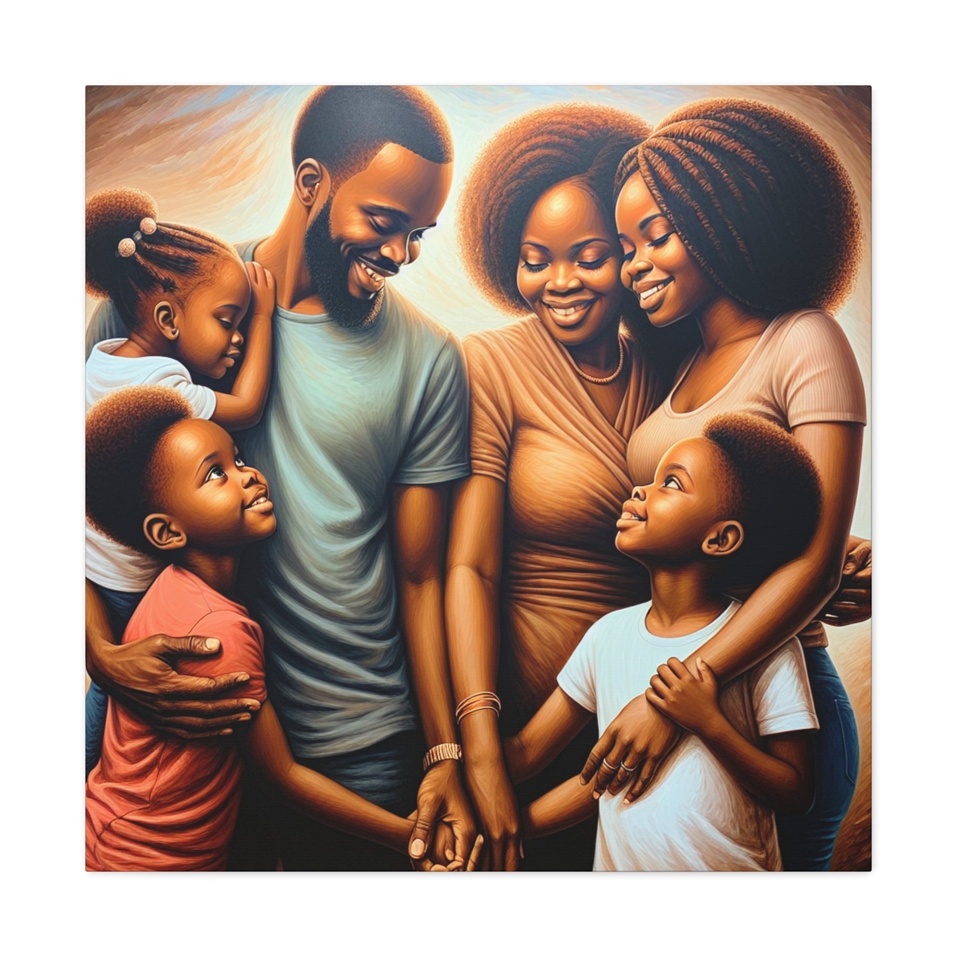 "Familial Love: A Golden Moment" - Canvas - Authentic4Us