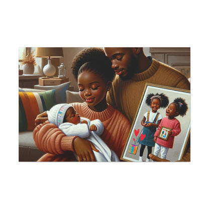 "Family Bliss: A Heartwarming Portrait" - Canvas - Authentic4Us